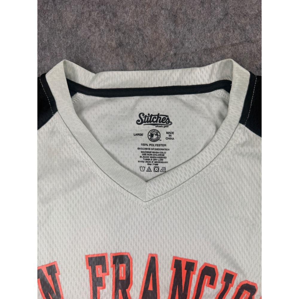 Stitches San Francisco Giants Jersey Men L Grey Polyester MLB Baseball Shirt NEW - Picture 6 of 12